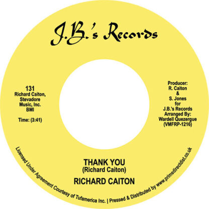 Richard Caiton Thank You / Where Is The Love JB'S RECORDS