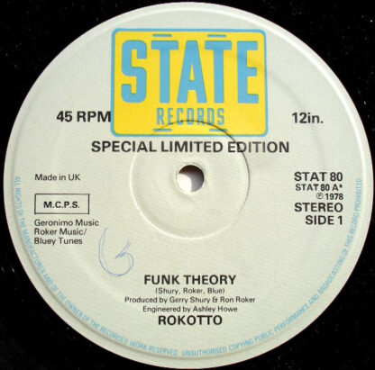 Rokotto – Funk Theory / Get On Down Rokotto (State Records) 12" Used VG+