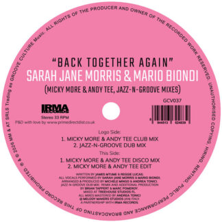 Sarah Jane Morris & Mario Biondi Back Together Again (Micky More & Andy Tee, Jazz-N-Groove Mixes) Groove Culture