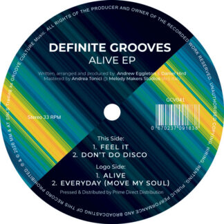 Definite Grooves - Alive EP (Groove Culture)12" PRE-ORDER