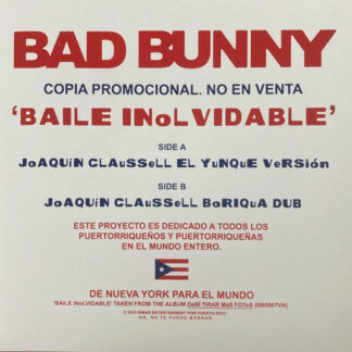 Bad Bunny -Baile Inolvidable -Joe Claussell remixes (Unknown US) 12" PRE-ORDER