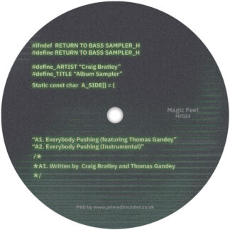 Craig Bratley - Return To Bass Album Sampler (Magic Feet) 12" PRE-ORDER